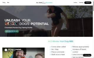 All Dogs Unleashed of Columbia website