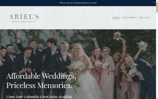 Ariel's Special Events Facility website
