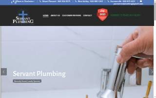 Servant Plumbing of Mt Pleasant website