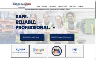 EmployPro Staffing website