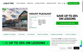 GOLFTEC Mount Pleasant website