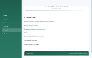 Styons Software Consulting website