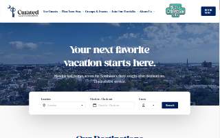 Curated Vacation Properties website