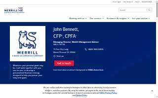 Merrill Lynch Financial Advisor John Bennett website