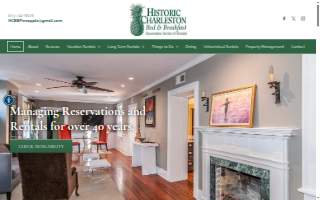 Historic Charleston Bed and Breakfast Reservations and Rentals website