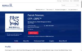 Merrill Lynch Financial Advisor Patrick Peterson website