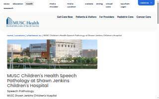 MUSC Children's Health Speech Pathology at Shawn Jenkins Children's Hospital website