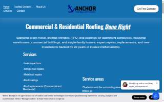 Anchor Roofing and Exteriors, LLC website