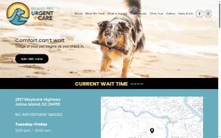 Island Pet Urgent Care website