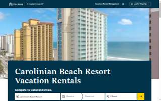 Carolinian Beach Resort in Myrtle Beach by Vacasa website