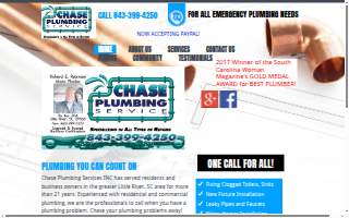Chase Plumbing Service INC of North Myrtle Beach website