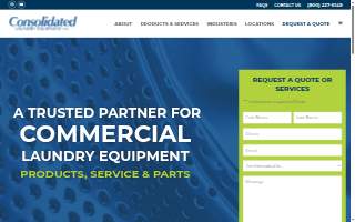 Consolidated Laundry Equipment Inc - Commercial Laundry Equipment & Parts website