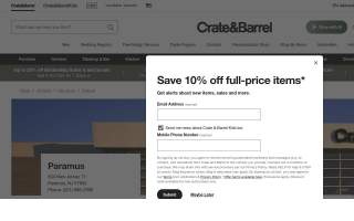 Crate & Barrel of Paramus website