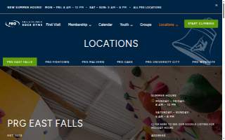 Philadelphia Rock Gyms - East Falls website