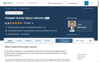 Cooper Hurley Injury Lawyers website