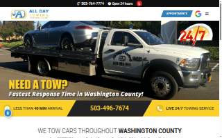 All Day & All Night Towing website