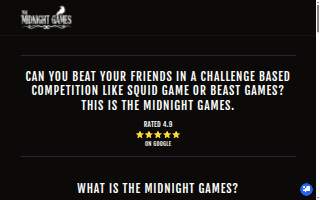 The Midnight Games Amusements website
