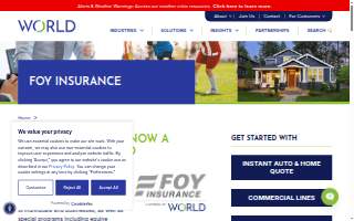 Foy Insurance, A Division of World website