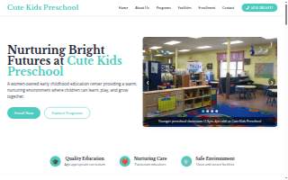 Cute Kids Preschool website