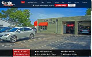 Gary's Auto Repair website