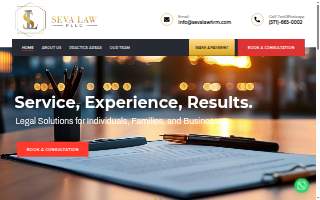 Seva Law Firm website