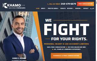 Khamo Law Accident & Injury Lawyers - Troy website