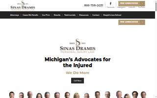 Sinas Dramis Law Firm website