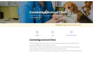 Cambridge Animal Clinic website
