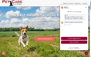 Pet Care Clinic website