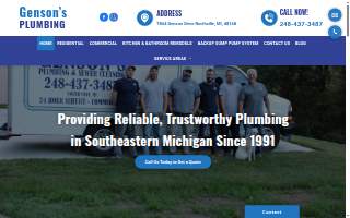 Gensons Plumbing website