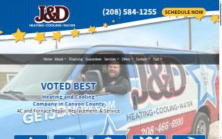 J&D Heating, Cooling, & Water website