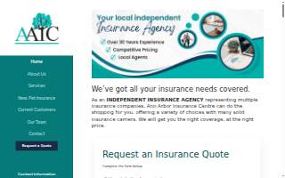 Ann Arbor Insurance Centre website