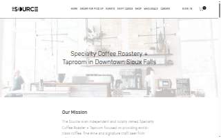 The Source Coffee Roastery + Taproom website