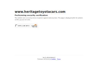 Heritage Toyota website
