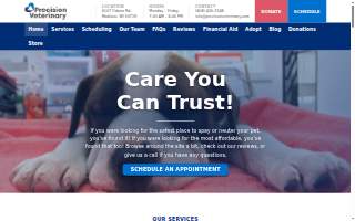 Precision Veterinary of Madison website