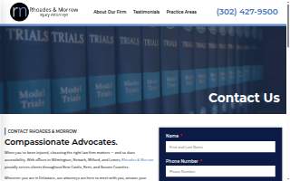 Rhoades & Morrow Attorneys at Law of Wilmington website