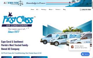 First Class Air Conditioning website