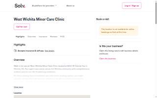 West Wichita Minor Care Clinic website