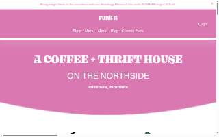 Funk It Coffee and Thrift website