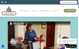 Middle Creek Dental website