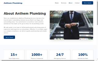 Anthem Plumbing Services website