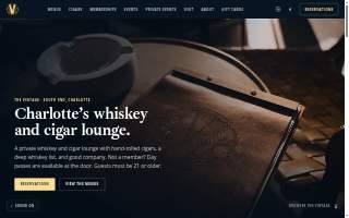 The Vintage Whiskey & Cigar Bar of Charlotte website