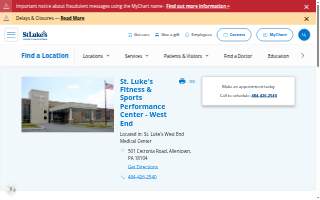 St. Luke's Fitness & Sports Performance Center - West End website