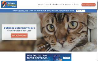Defiance Veterinary Clinic website