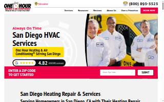 One Hour Heating & Air Conditioning of San Diego website