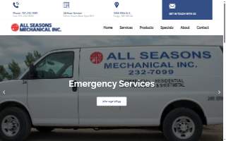 All Seasons Mechanical Inc. website