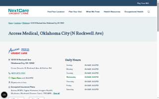 Access Medical Center Urgent Care Oklahoma City - N. Rockwell Ave website