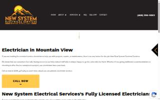 New System Electrical Services of Mountain View website