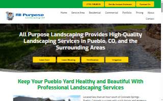 All Purpose Landscaping of Pueblo website