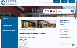 Parker Recreation Center website
